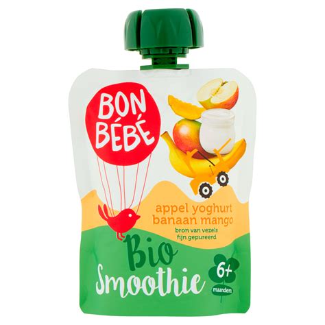 Bonbebe Bio Yoghurt Appel Ban Mango Smoothie Per Stazak 90 G