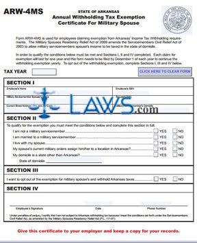 Free Arw Ms Tax Exemption Certificate For Military Spouse Free Legal