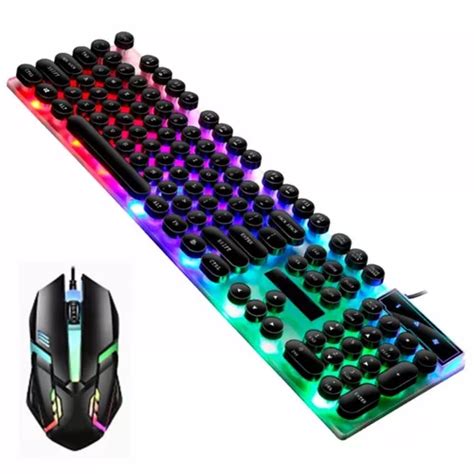 Kit Teclado Mouse Gamer Luz Led Rgb Iluminado De Colores Envío Gratis