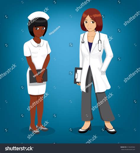 Female Nurse Doctor Full Cartoon Vector Stock Vector (Royalty Free ...