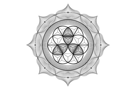 Loto sagrado yantra mandala flor mística de la vida geometría sagrada