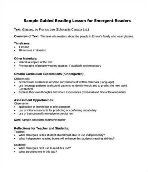 20 Read Aloud Lesson Plan Template Simple Template Design