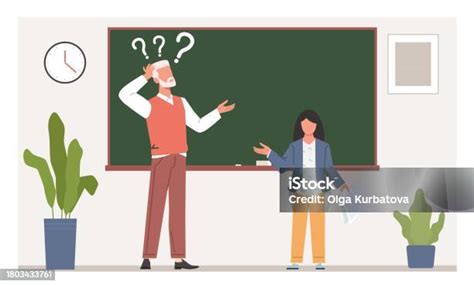 guru  bingung berdiri  papan tulis pria bingung  tanda