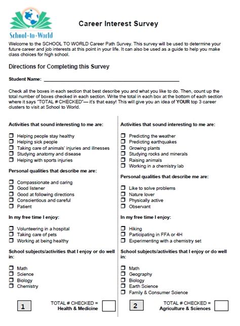 11 Free Sample Career Choice Survey Printable Samples