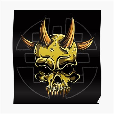 Gothic Horned Devil Skull Poster For Sale By Headpossum Redbubble