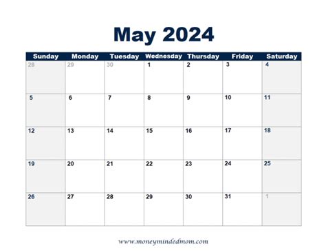 Free May Calendar Printable Templates For