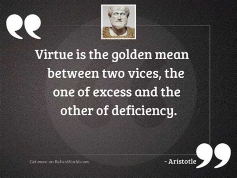 Virtue Is The Golden Mean Inspirational Quote By Aristotle