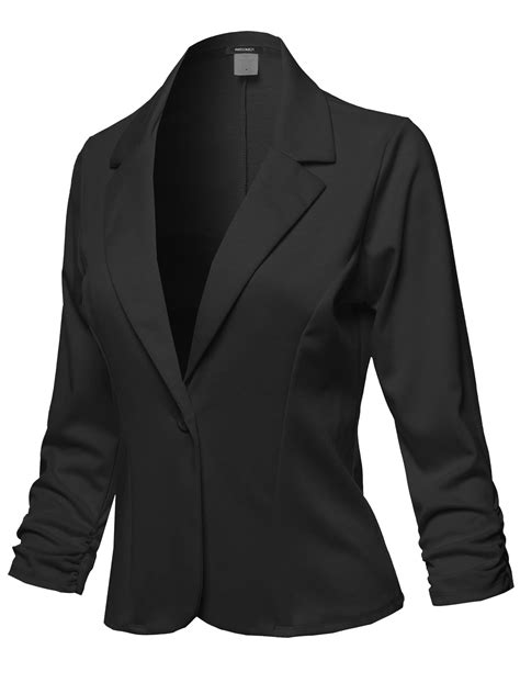 Fashionoutfit Womens Casual Solid One Button Classic Blazer Jacket Made In Usa