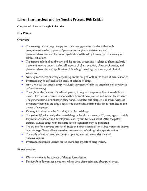 Ch 2 Pharmacologic Principles Lilley Pharmacology And The Nursing