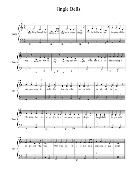 Jingle Bells Sheet Music For Piano Download Free In Pdf Or Midi