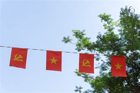 Flag Of Vietnam And The Communist Party Flag Stock Photo - Download ...