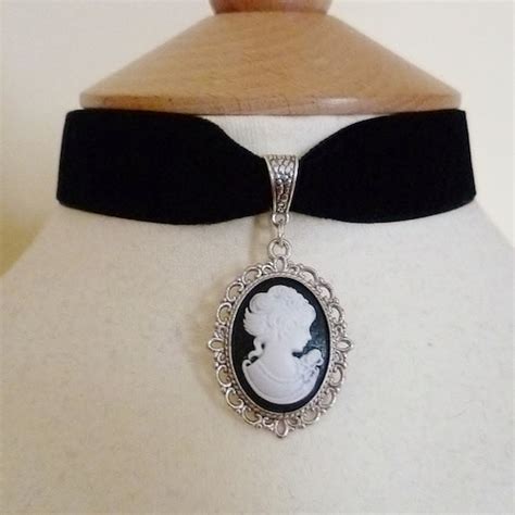 Cameo Choker Victorian Lady Cameo Necklace Medieval Wedding Etsy