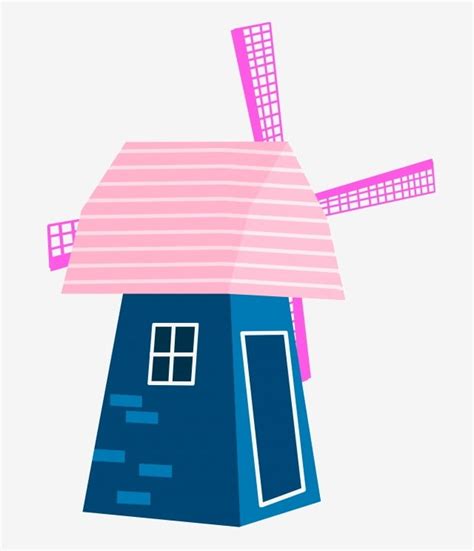 Windmill Clipart Transparent PNG Hd Pink Windmill Building