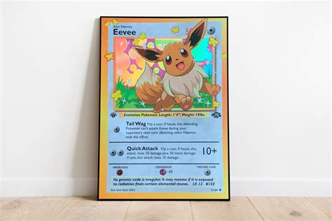 Art Print Eevee: Giant Pokemon Card Holographic Print - Etsy