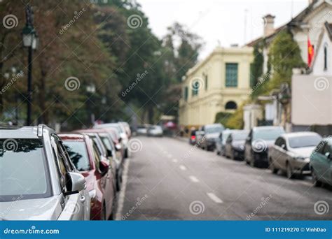 Cars Parked On The Urban Street Side Stock Photo Image Of Parallel