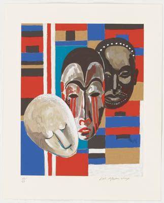 Untitled Three Masks Lois Mailou Jones Printer Studio Henrici New