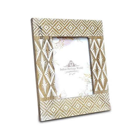 Elegant Mango Wood Hand Carved Photo Frame Style8053