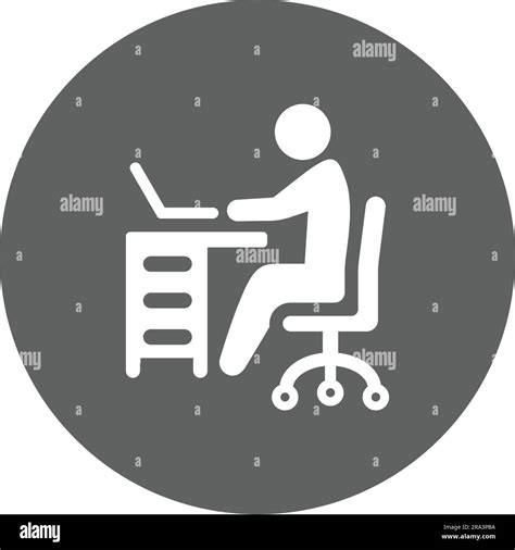 Office Working Icon Flat Style Vector Eps Use In Infographics Web