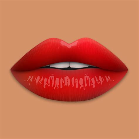 Premium Vector Realistic 3d Red Lips Isolated