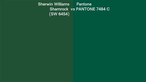 Sherwin Williams Shamrock Sw 6454 Vs Pantone 7484 C Side By Side