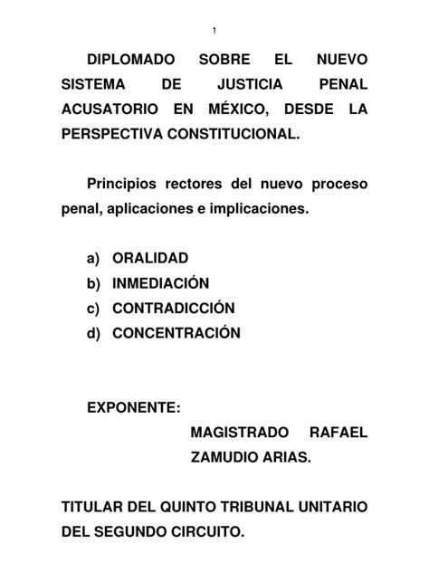 Principios Rectores Del Nuevo Proceso Penal