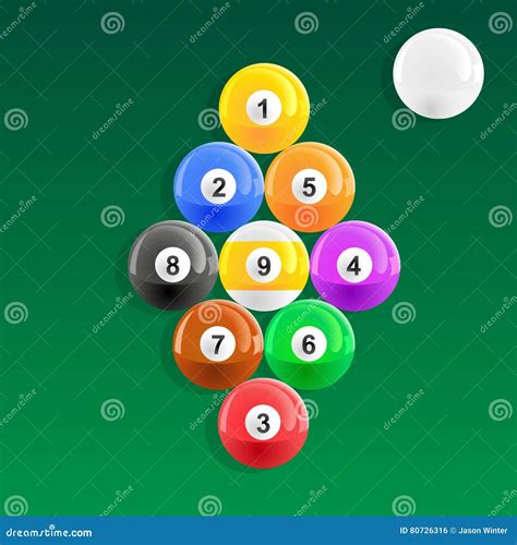 Nine Ball With Cue Sticks Vector Illustration | CartoonDealer.com #26196212