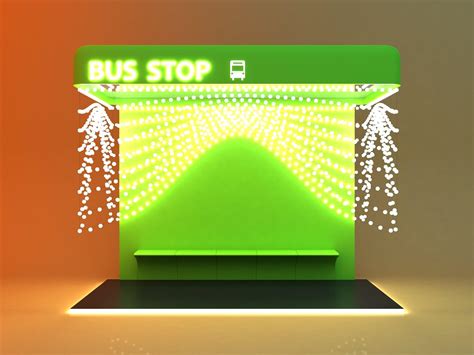 Loft Sci Fi Bus Stop With Garland 3d Model By Malibusan