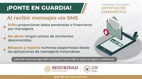 Alerta Mensajes SMS Phishing Guardia Nacional CERT MX Gobierno Gob Mx