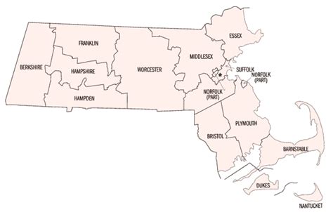 Map of Massachusetts Counties