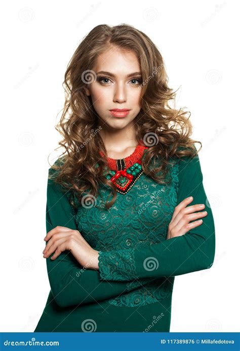 Beautiful Woman Fashion Model Isolated Stock Photo Image Of Face