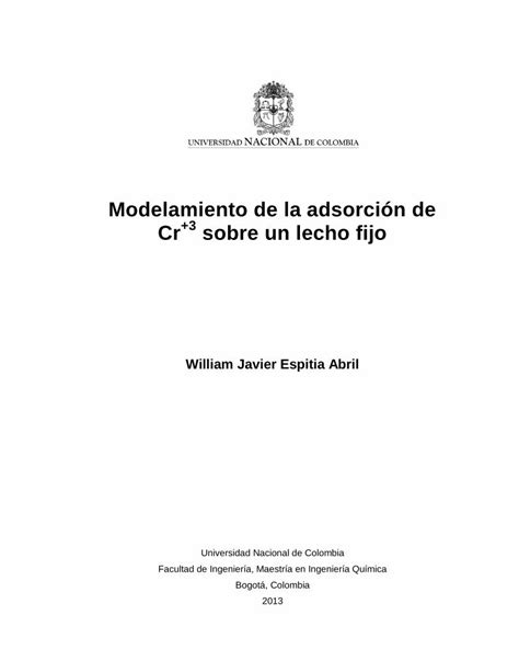 PDF Modelamiento de la adsorción de Universidad Nacional De