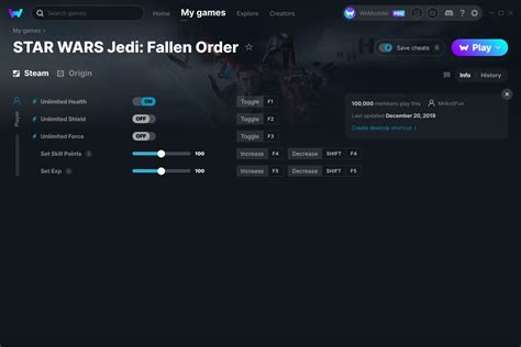 STAR WARS Jedi Fallen Order Cheats Trainers For PC WeMod