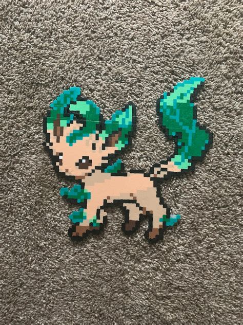 Leafeon Pok Mon Perler Bead Sprite Etsy