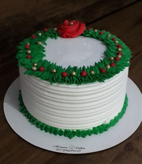 Bolo guirlanda Bolo de natal decorado Decorações de bolo de natal