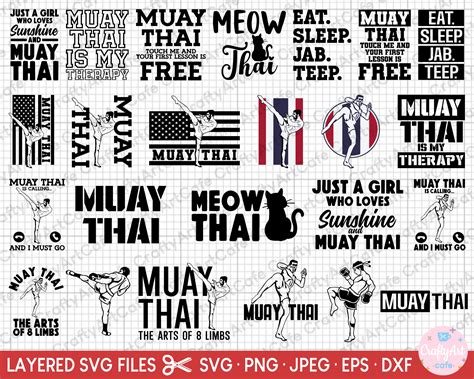 Muay Thai Svg Bundle Free Commercial Use Muay Thai Png Bundle Etsy