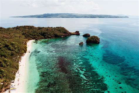 Aerial View Of Beautiful Bay In Tropical Islands Boracay Island Stock