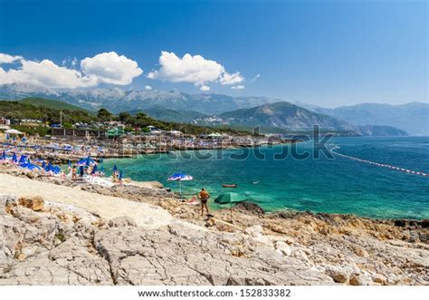 Ploce Beach Landscape Budva Montenegro Stockfoto Jetzt Bearbeiten