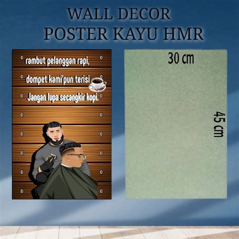 Kayu Hiasan Dinding Poster Kata Barber Wall Hanging Wood Hmr Wall Decor