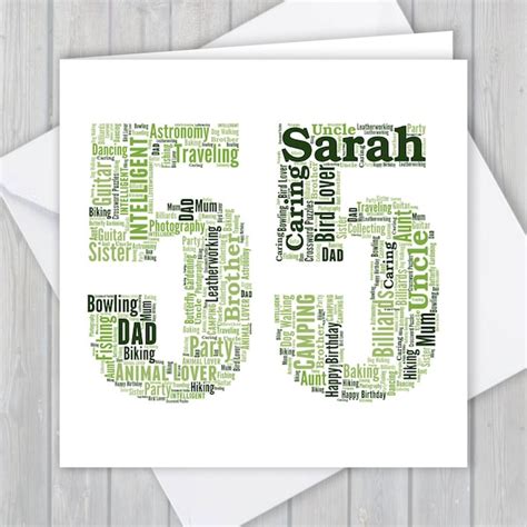 55th Birthday Card Wife Etsy