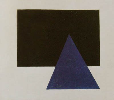 Suprematist Painting: Black Rectangle, Blue Triangle