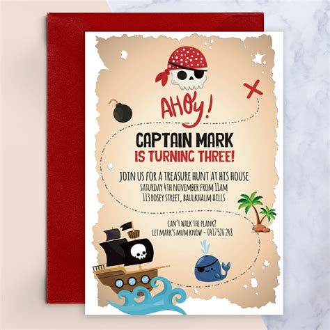 Pirate Birthday Party Invitations