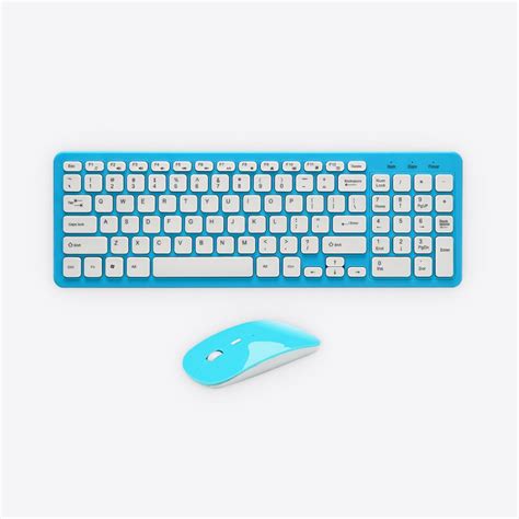 Blue Wireless Keyboard & Mouse - House Mistery