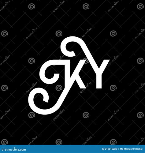 Ky Letter Logo Design On Black Background Ky Creative Initials Letter