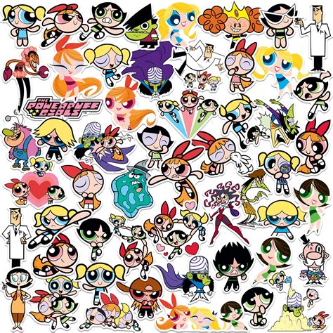 Powerpuff Girls Character 50ct Vinyl Large Deluxe Stickers Variety Pack