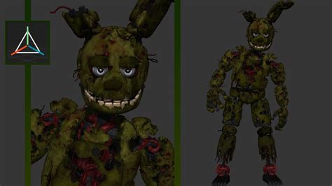 Springtrap V2 For Prisma 3d Improved Fnaf Ar Model Download P3d Youtube