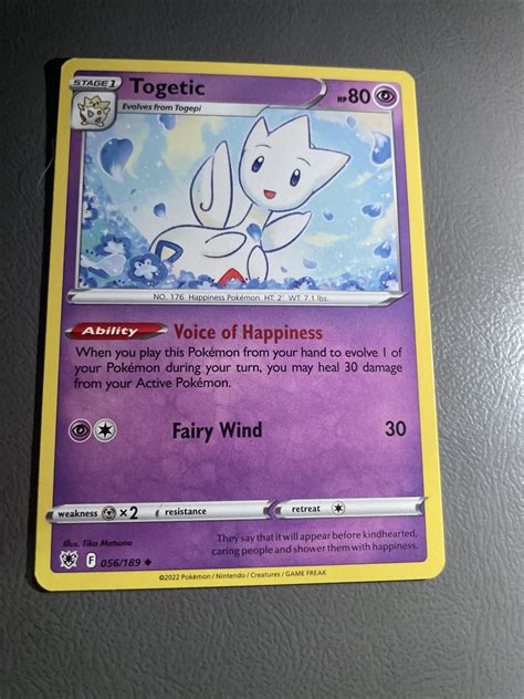 Pokémon TCG Togetic Sword Shield Astral Radiance 056 189 Regular