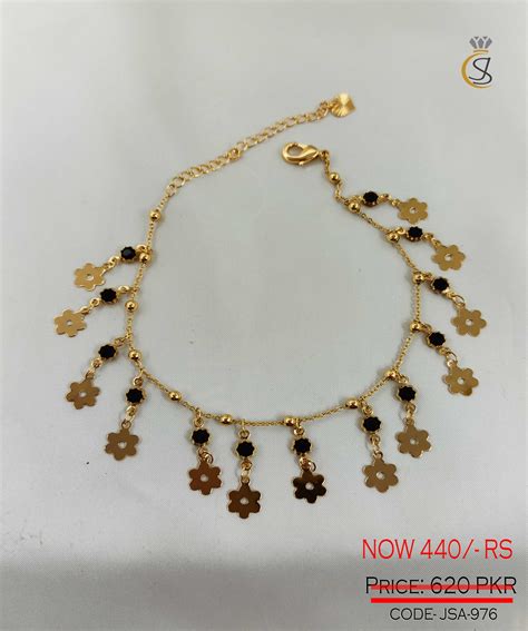 Gold Plated Chain Anklet - J.S Jewellery Store PK