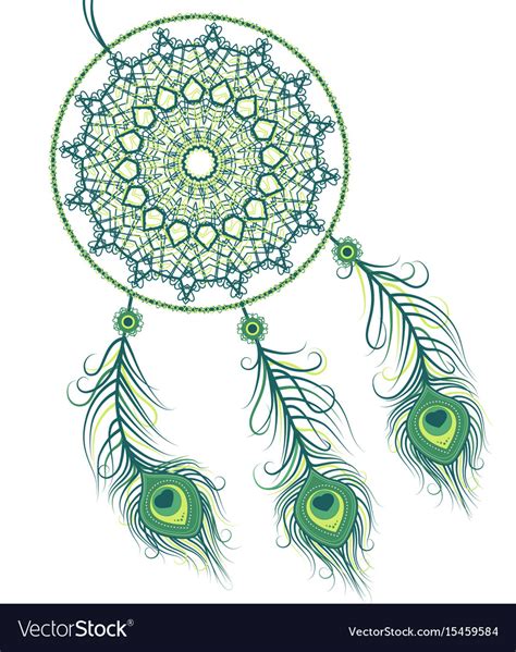 Dreamcatcher With Feathers Royalty Free Vector Image