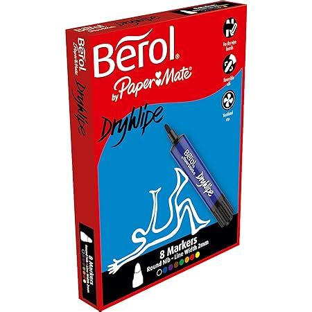 Berol Dry Wipe Whiteboard Marker Pens Bullet Tip Assorted Colours