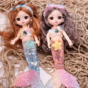 Jual 16cm Cute Mermaid Dolls 13 Moveable Jointed Doll Naked Nude Body 3D Eye BJD Baby Doll For